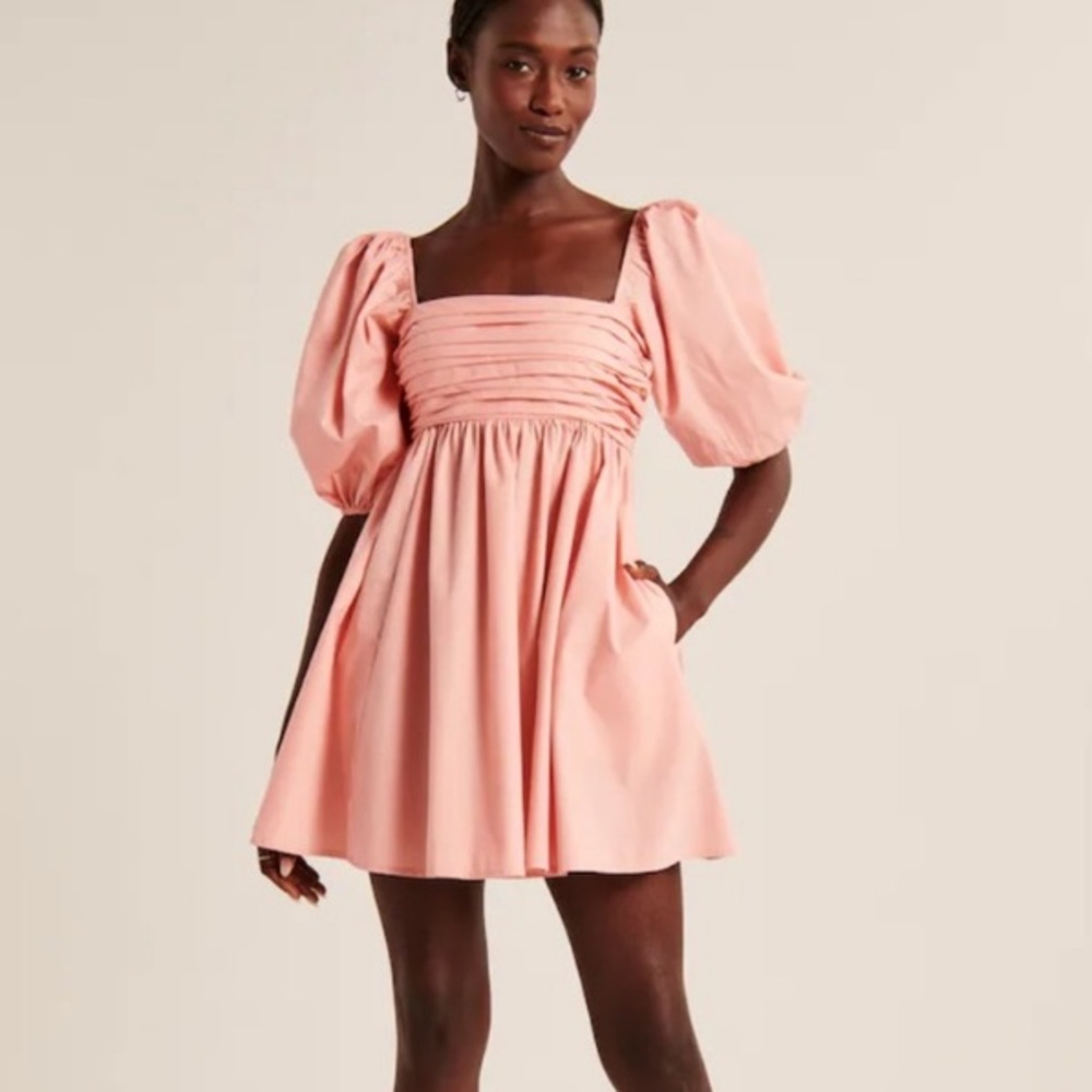 Abercrombie Pink Puff Sleeve Dress
